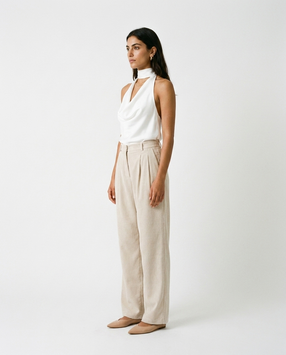 wide leg corduroy pants éternelle - profile
