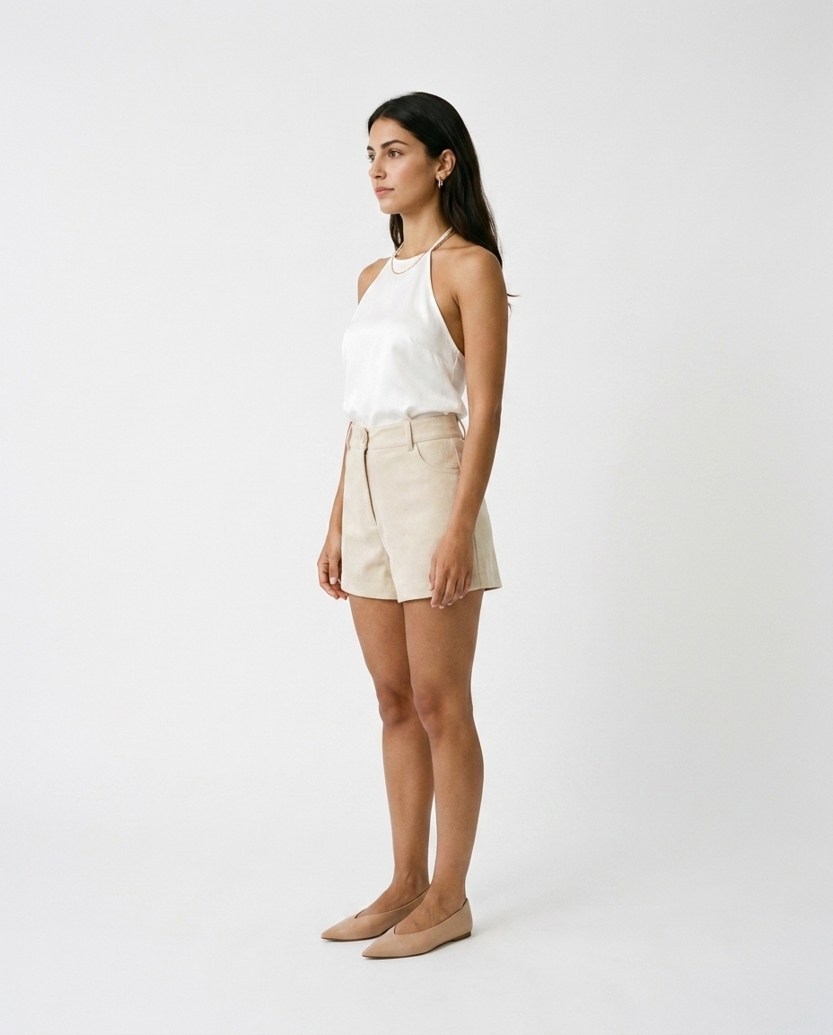 faux suede shorts éternelle - profile