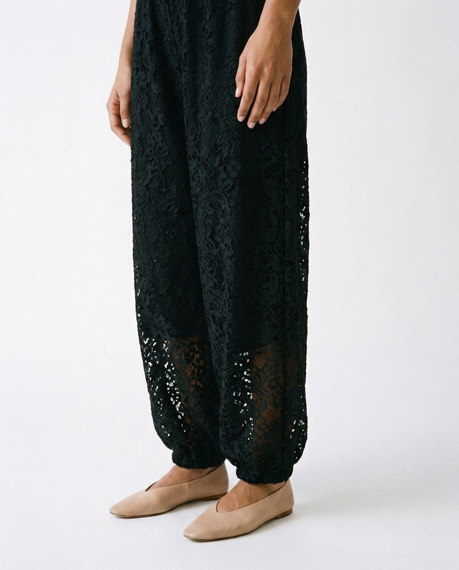 Lace balloon pants éternelle - detail