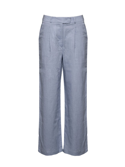 Loose linen Pants - Blue