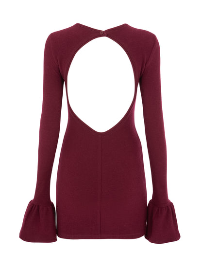 open back mini dress