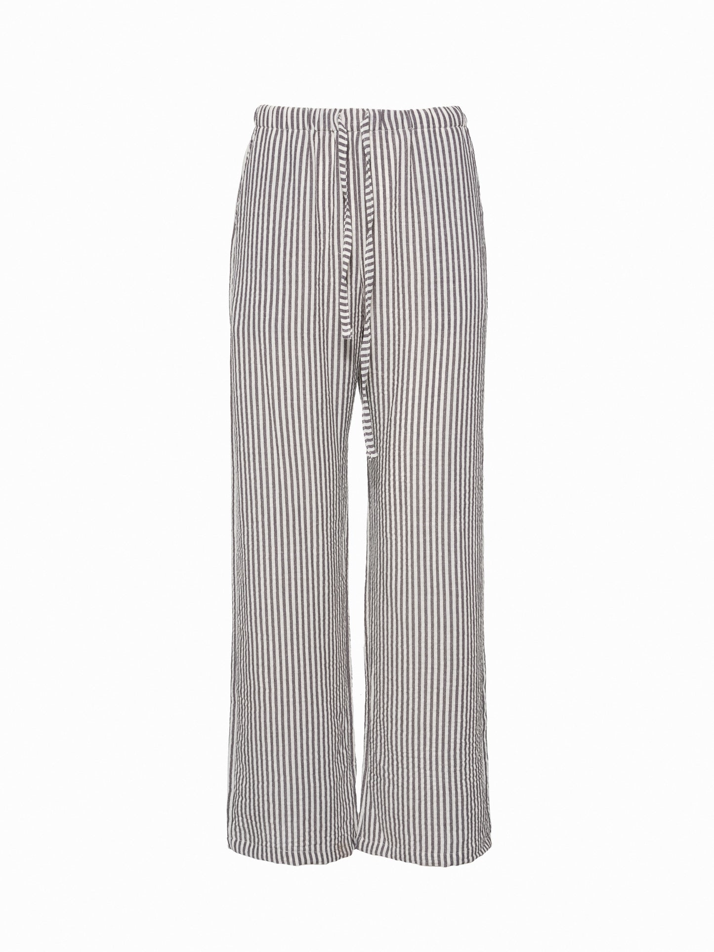 elastic waist striped pants
