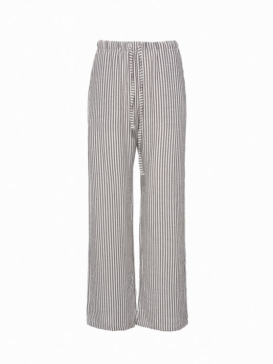 elastic waist striped pants