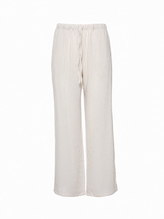 elastic waist striped pants