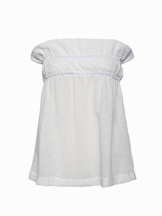 Strapless linen-like