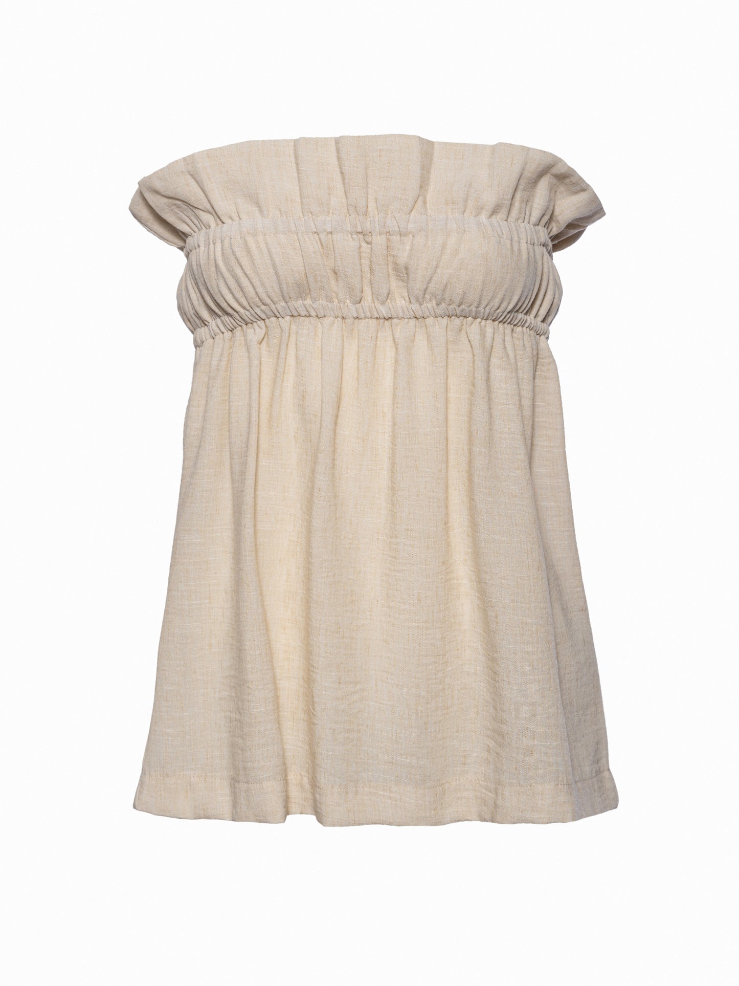 Strapless linen-like