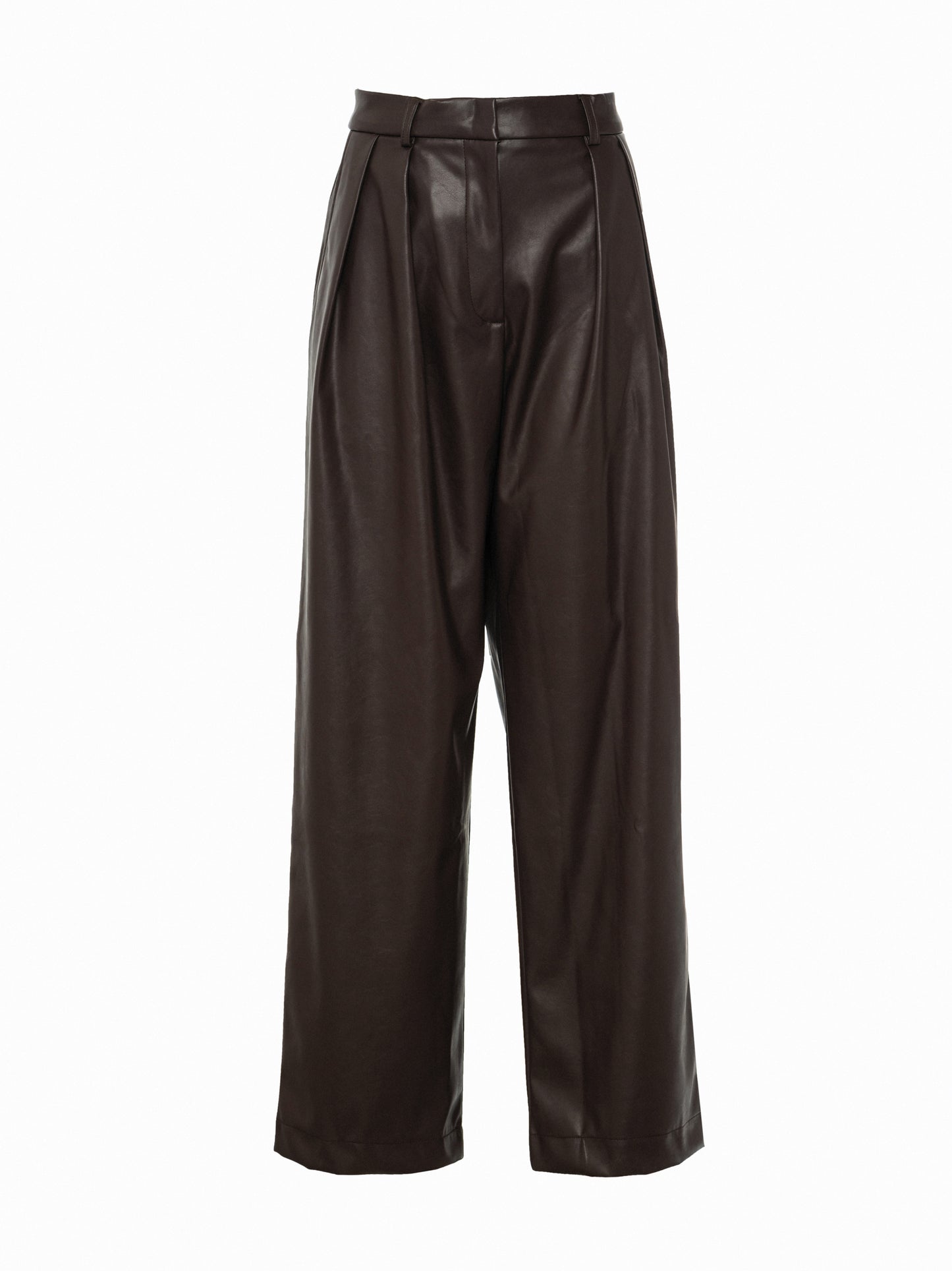 wide leg faux leather pants