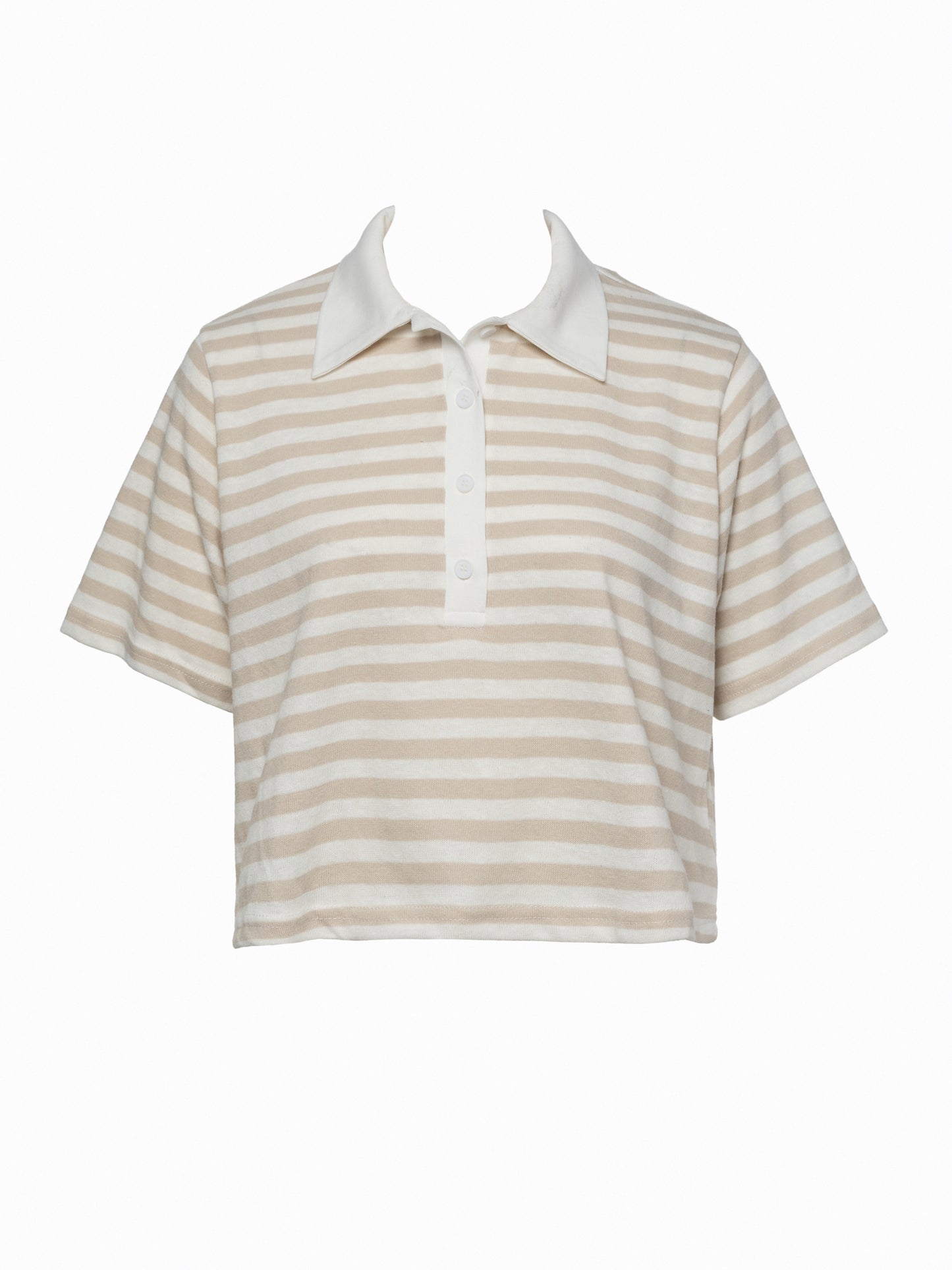 Camel striped crop top