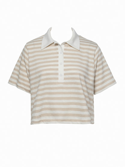 Camel striped crop top