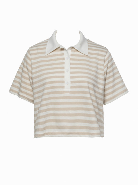 Camel striped crop top