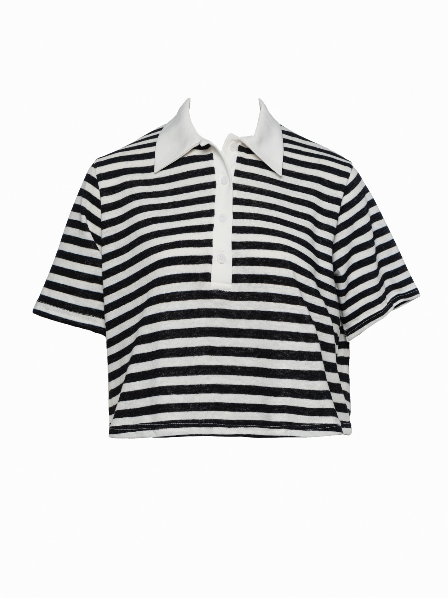 Black striped crop top