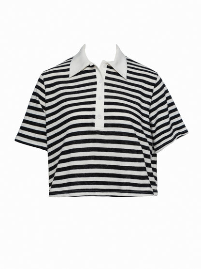 Black striped crop top