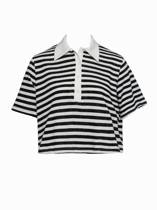 Black striped crop top