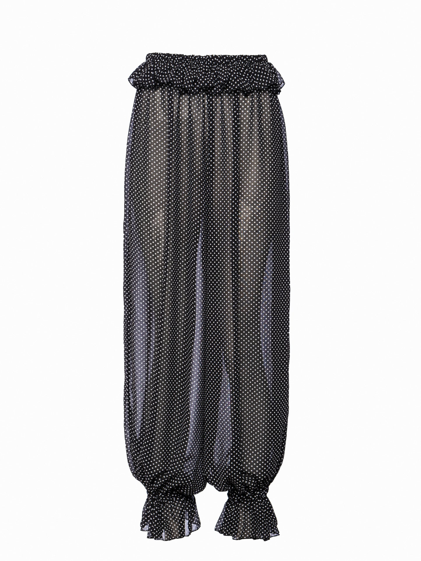 polka dot chifon balloon pants