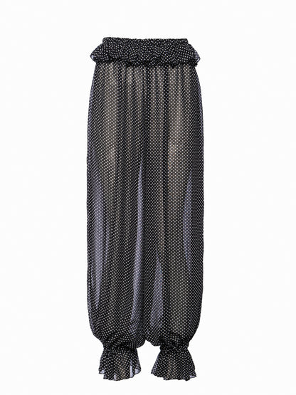 polka dot chifon balloon pants