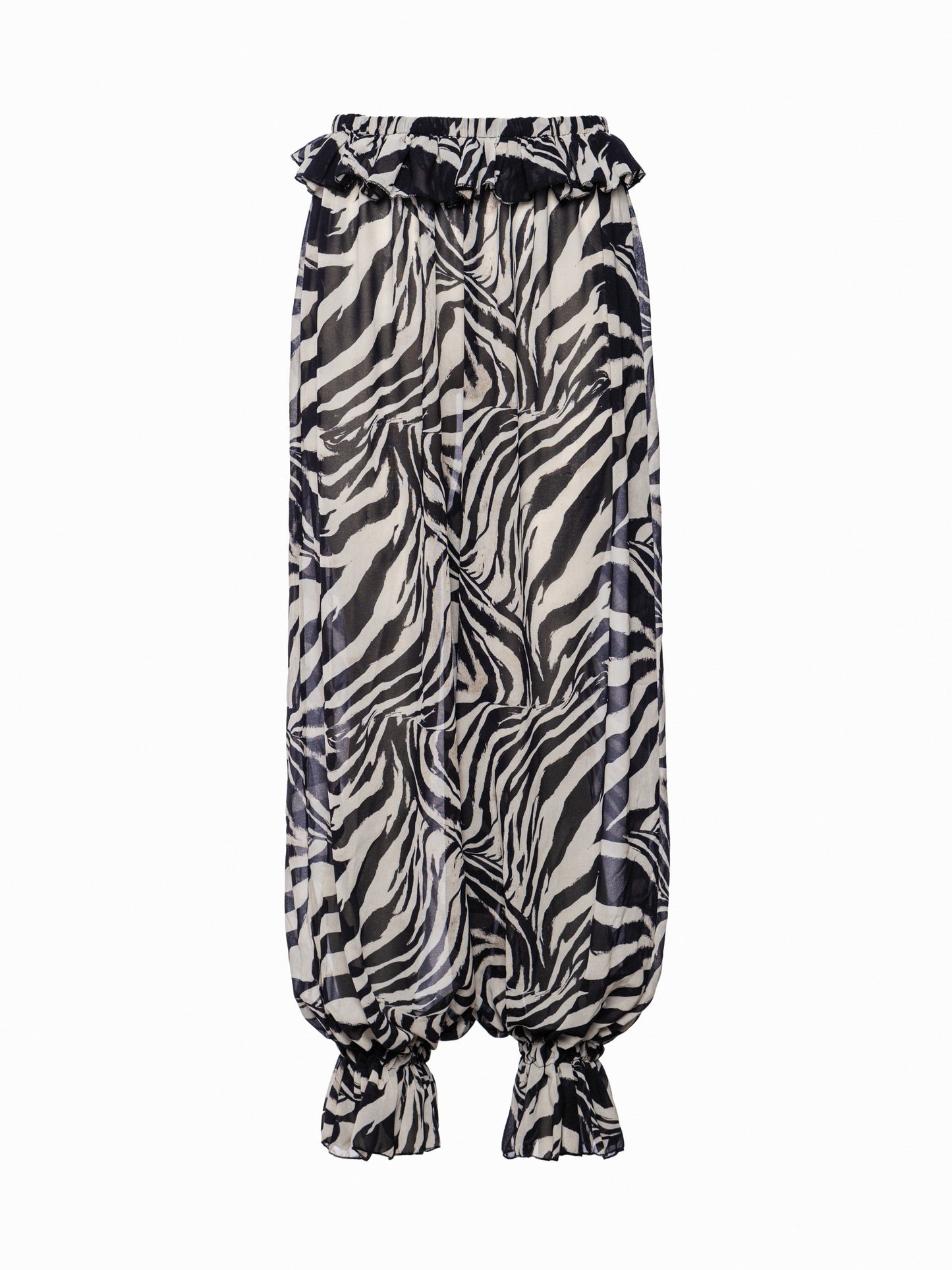 zebra print chifon balloon pants