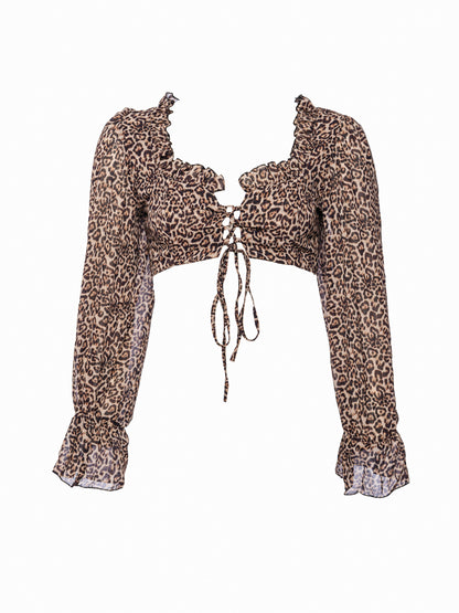 Leopard Print chifon top