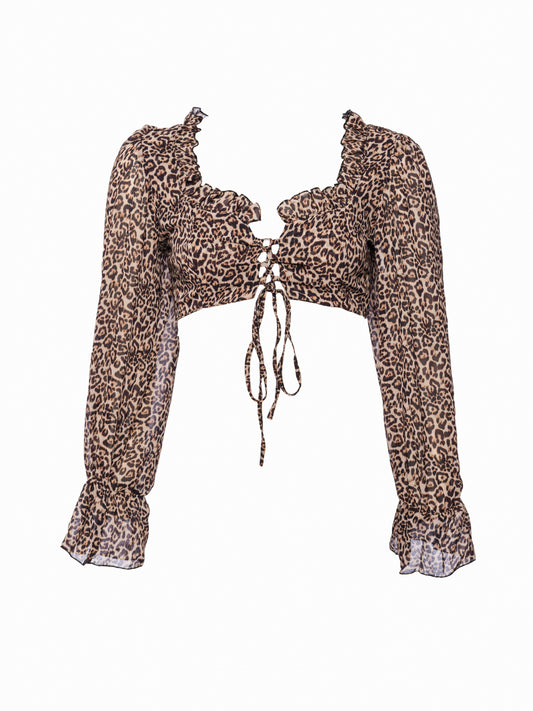 Leopard Print chifon top