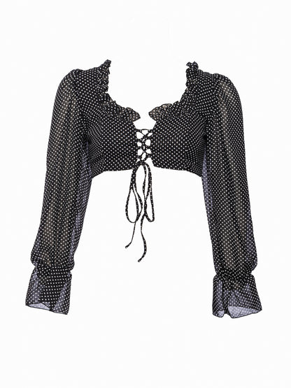 polka dot chifon top