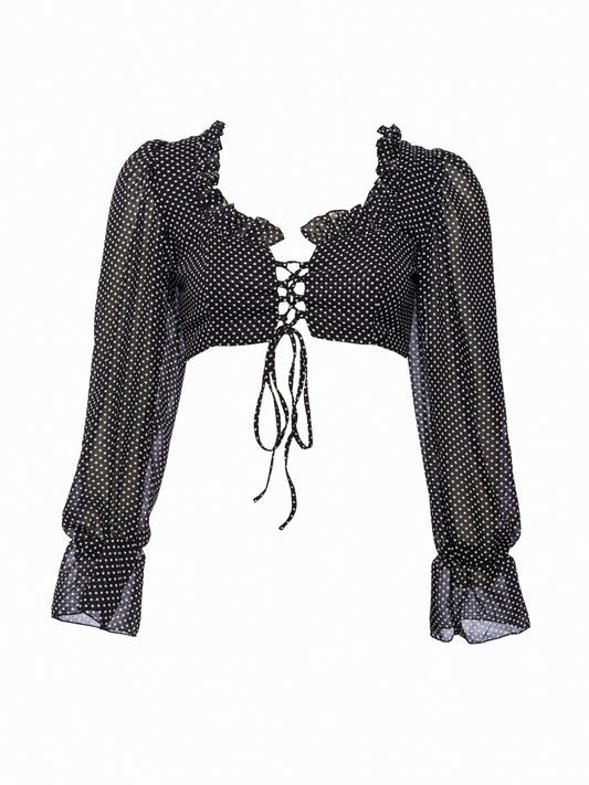 polka dot chifon top