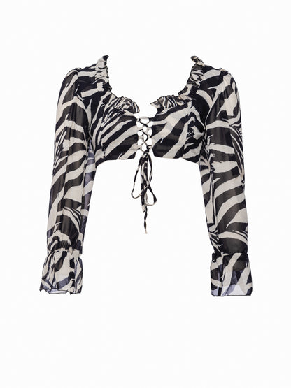 zebra print chifon top