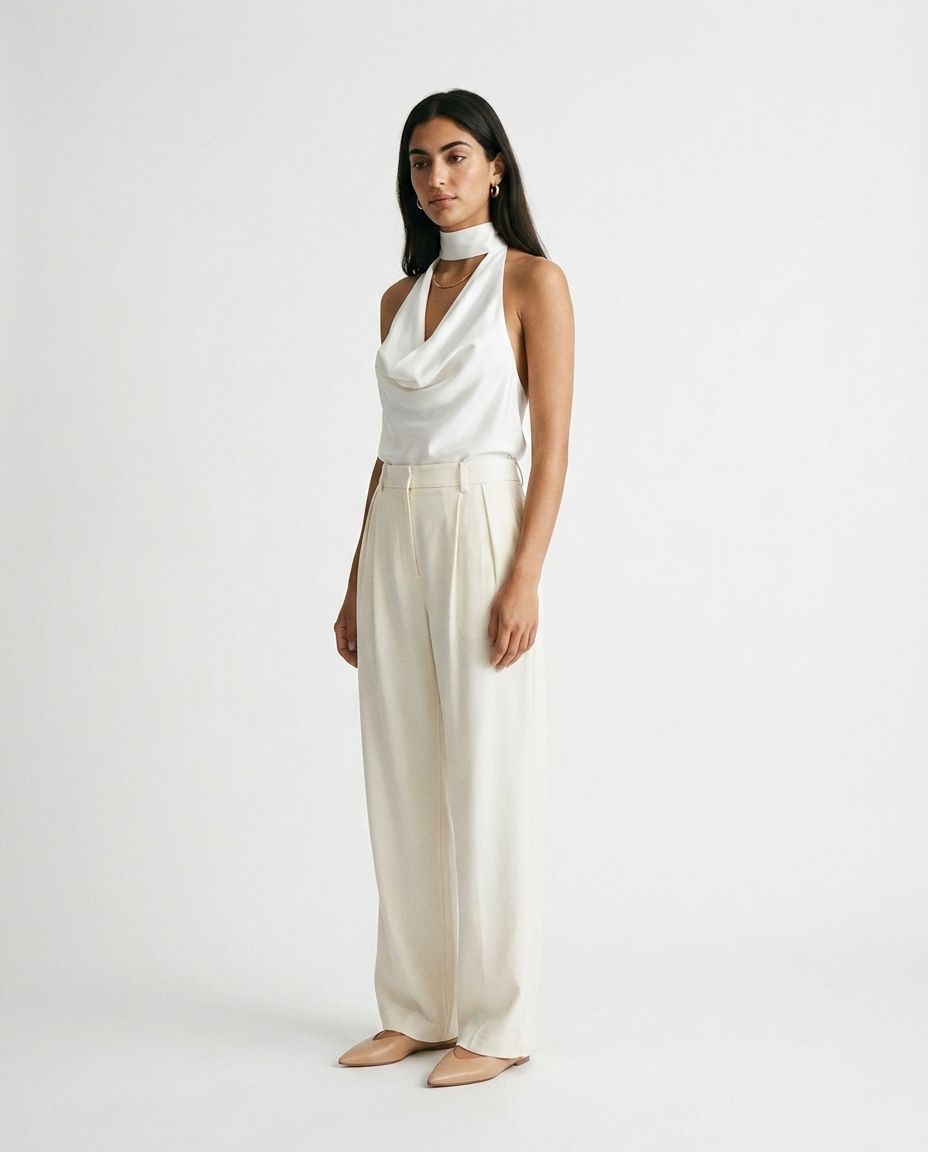 High waisted tailored pants éternelle - on model