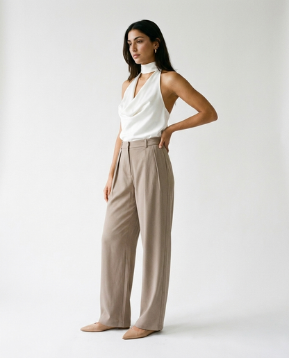 High waisted tailored pants éternelle - on model