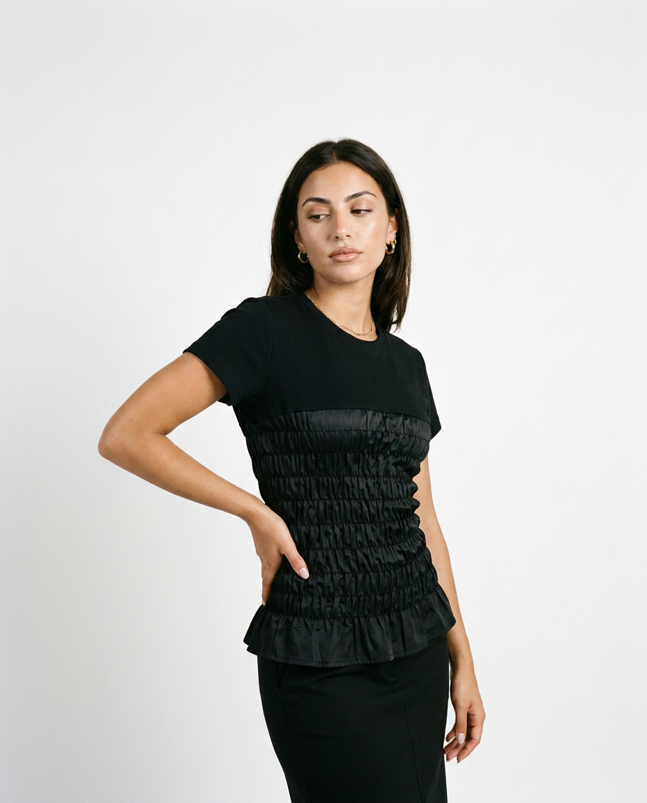 shirred top éternelle - on model