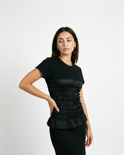 shirred top éternelle - on model