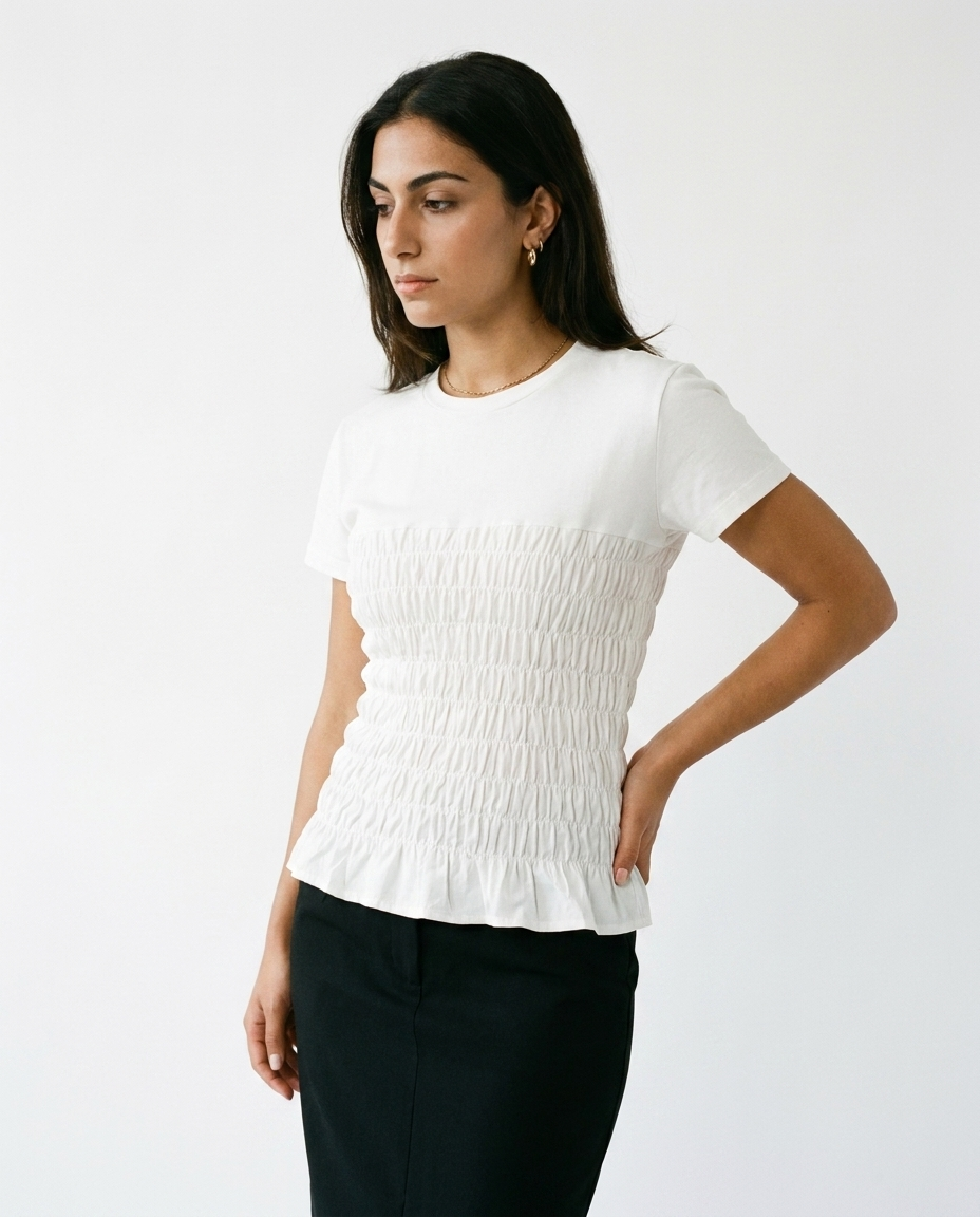 shirred top éternelle - on model
