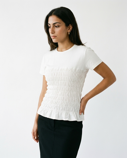 shirred top éternelle - on model