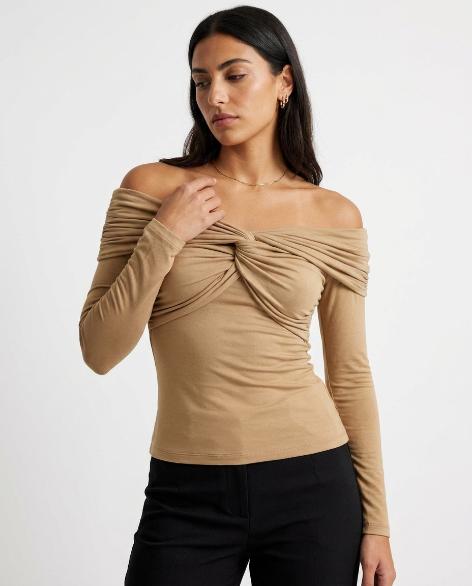 off the shoulder shirt éternelle - detail