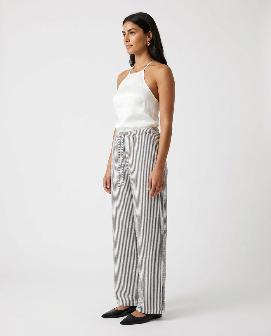elastic waist striped pants éternelle - profile