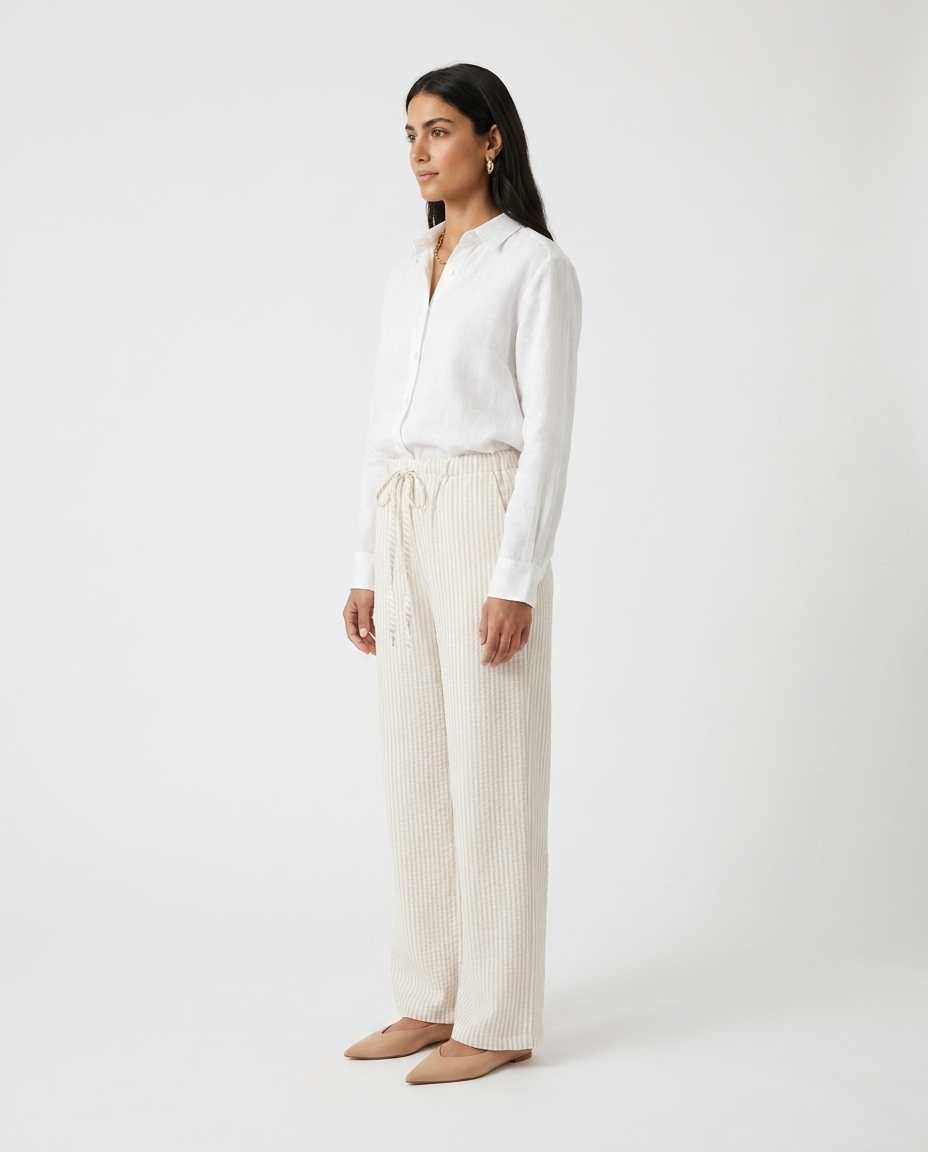 elastic waist striped pants éternelle - profile