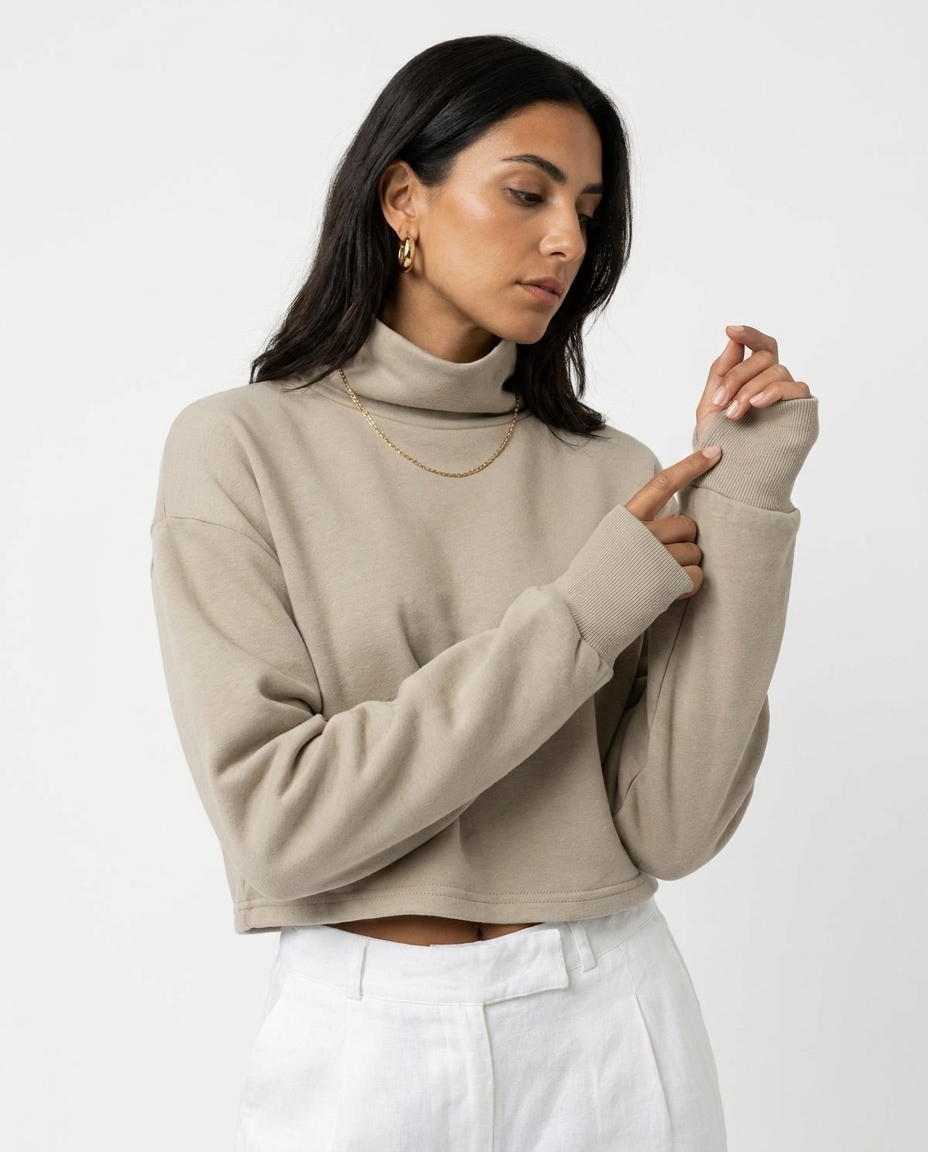 cropped golf sweater éternelle - detail