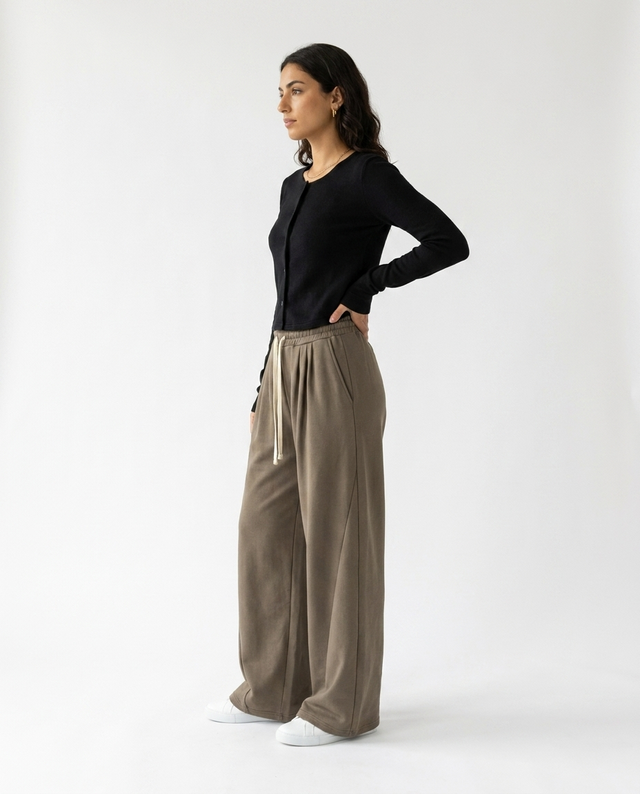 oversized sweatpants olive éternelle - profile