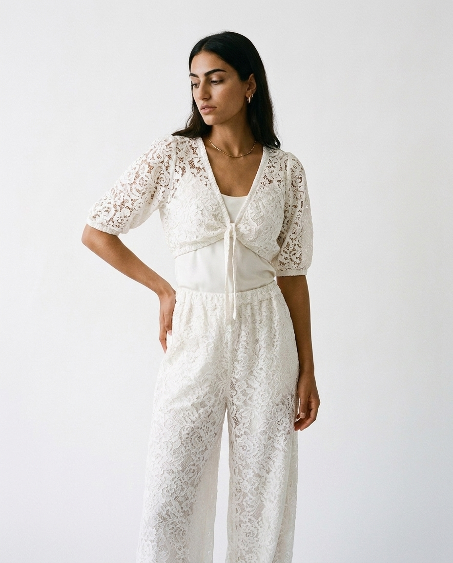 Cropped Lace top éternelle - on model
