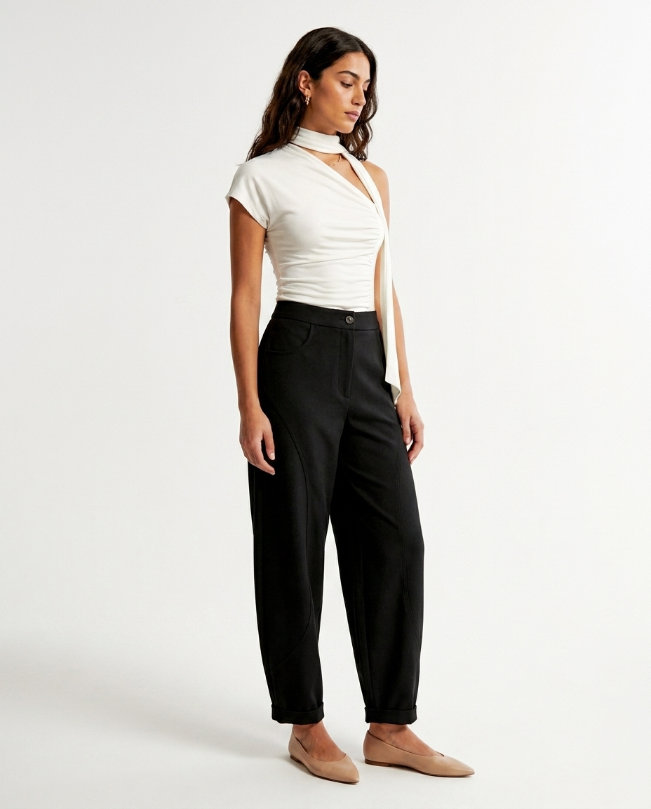Tailored Barrel pants éternelle - on model