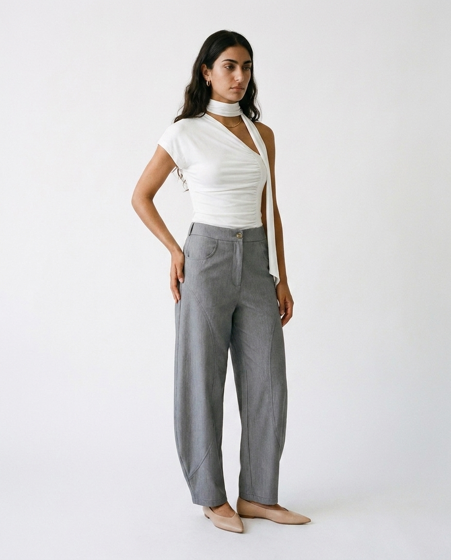 Tailored Barrel pants éternelle - on model
