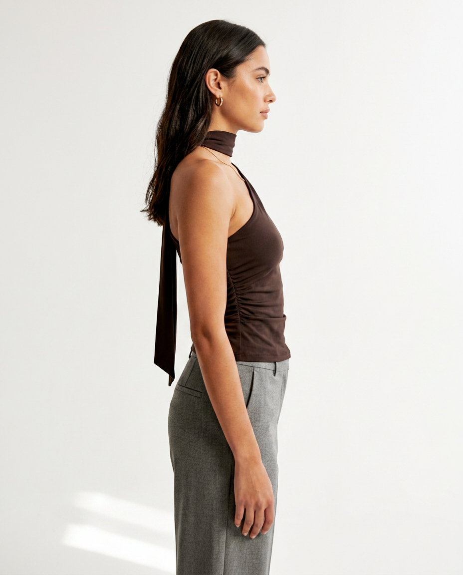 One-shoulder top with a scarf éternelle - profile