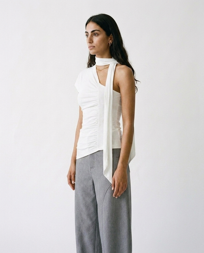One-shoulder top with a scarf éternelle - profile