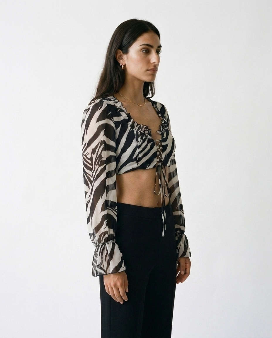 zebra print chifon top éternelle - profile