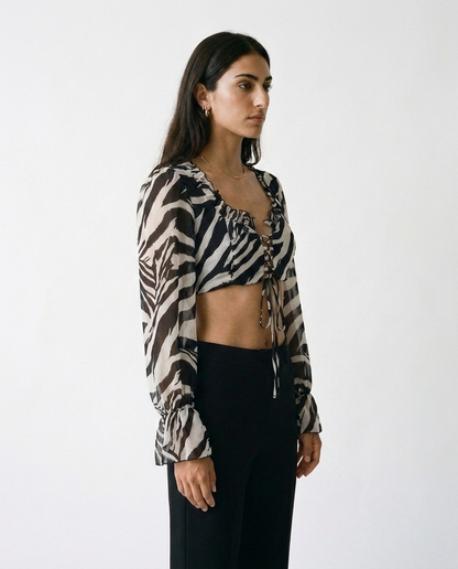 zebra print chifon top éternelle - profile