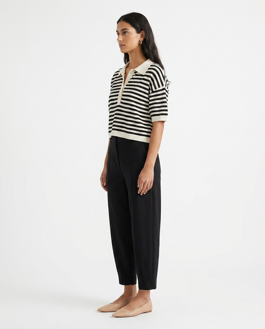 Black striped crop top éternelle - profile
