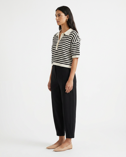 Black striped crop top éternelle - profile