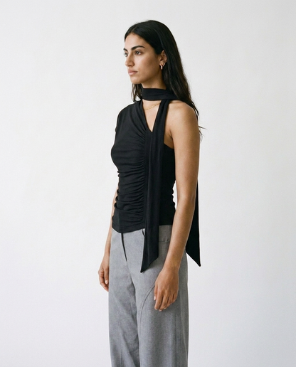 One-shoulder top with a scarf éternelle - profile